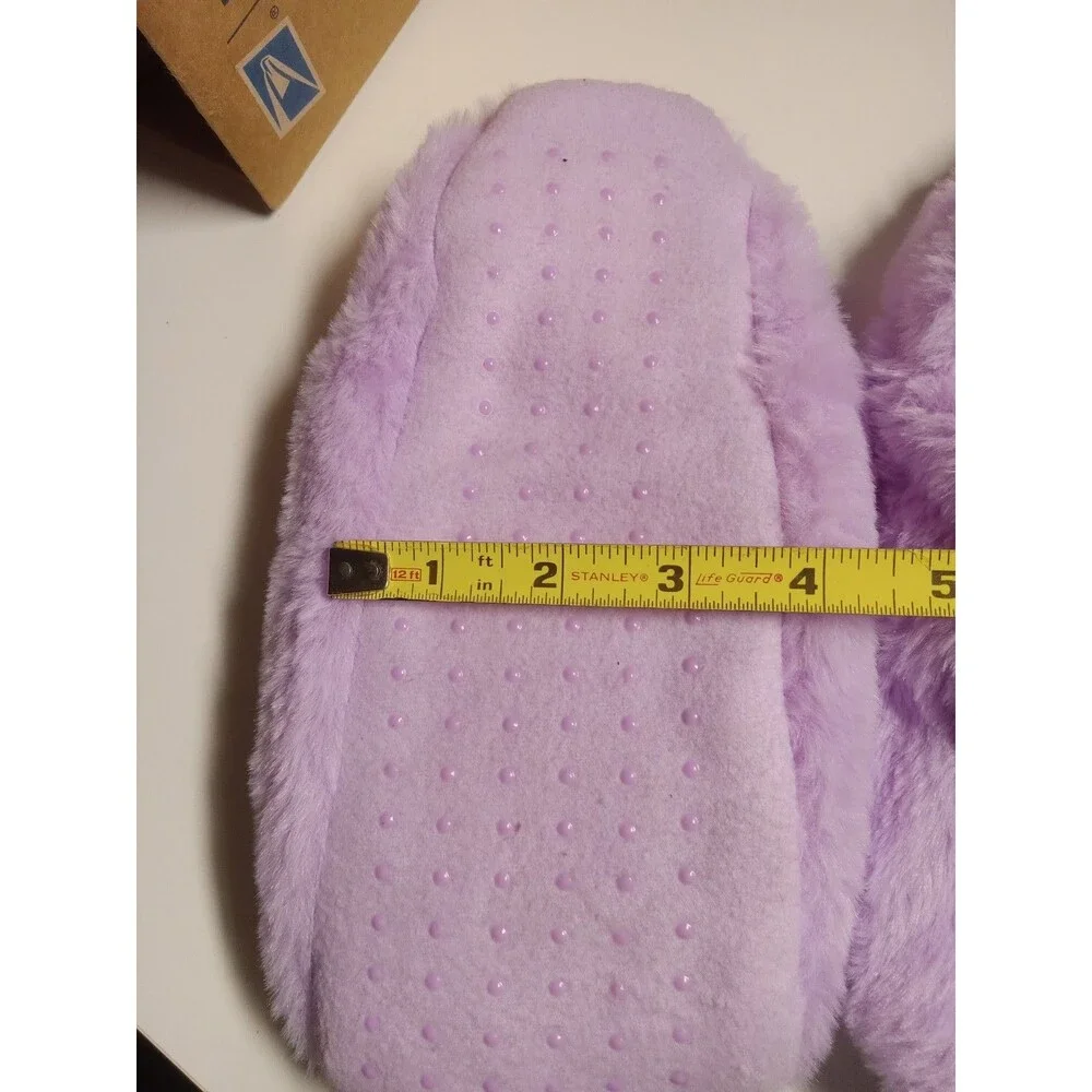 Women's Iridescent Pumpkin Faux Fur Slipper Socks - Purple Silver - Hyde & Eek!